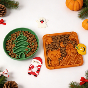 Silicone Slow Feeder Dog Bowl Christmas Halloween Lick <b>Mat</b> Food Grade Holiday Pet Food Feeder - Product Image 4
