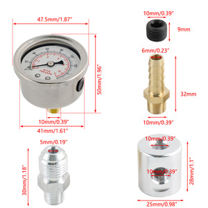 Manomètre de pression de carburant universel Aosu pour pièces automobiles transfrontalières 0-160 PSI avec adaptateur en T 18NPT pour Honda Acura Mitsubishi - Product Image 4