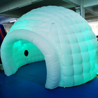 Tente gonflable en forme de coquille, tente gonflable pour événements de fête, design personnalisé, résistante au feu, éclairage Oxford, publicité LED