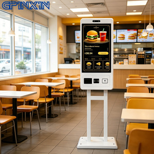 Terminal <span class=keywords><strong>de</strong></span> commande et <span class=keywords><strong>de</strong></span> paiement sans numéraire pour restaurant, écran tactile 21,5 24 27 32 pouces, borne <span class=keywords><strong>de</strong></span> commande automatique pour restauration rapide, machine sur pied - Product Image 1
