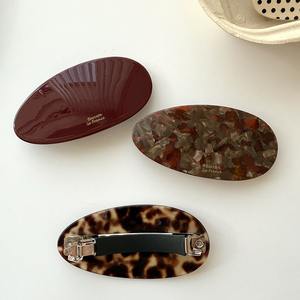 Nouvelle pince à cheveux ovale en acétate de style coréen, haut de gamme et élégante, grandes barrettes personnalisables pour femmes - Product Image 4