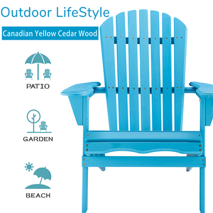 Set di Sedie Adirondack Pieghevoli <span class=keywords><strong>in</strong></span> Legno, Design Moderno, Colore Naturale e Bianco, Arredamento da Esterno per Patio, Giardino, <span class=keywords><strong>Spiaggia</strong></span>, Terrazza, Impermeabile - Product Image 2
