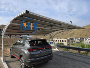 Tente de stationnement de voiture de résidence à vent fort prête à l'emploi Abris d'auto de style simple avec <span class=keywords><strong>bois</strong></span> traité sous pression naturel pour garage de voiture - Product Image 4