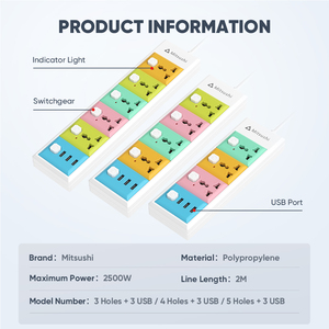 Mitsushi cắm với 4/5/6 AC cửa hàng 3 <span class=keywords><strong>USB</strong></span> một cổng tuya wifi thông minh dải điện bảo vệ tăng cho anh AU chúng tôi EU thông minh cửa Hàng Anh - Product Image 4