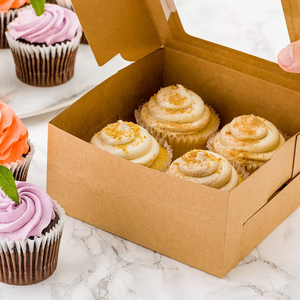 Scatole di torta <span class=keywords><strong>4</strong></span> confezioni con finestra White10 pollici usa e getta da forno scatole per torta biscotti torte Cupcakes pasticceria - Product Image 5