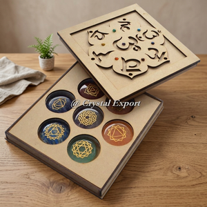 Engraved 7 <b>Chakra</b> Stones With Sanskrit Symbol Gift Box - Product Image 3