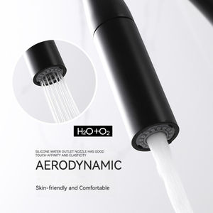 <span class=keywords><strong>Rubinetto</strong></span> da Cucina FLG dal Design Semplice in Ottone con Doccetta Estraibile Girevole Miscelatore Nero per Lavello e Lavabo Montato su Piano - Product Image 5