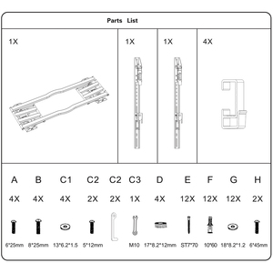 แท่นวางทีวีติดผนังเหล็ก <span class=keywords><strong>NB</strong></span> สำหรับทีวีจอแบน65 "-100" TVS ความจุ120กก. ความจุ Vesa 900x600มม. <span class=keywords><strong>NB</strong></span> C3 - Product Image 5
