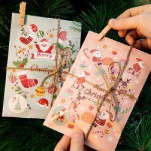 Kit de calendario de Adviento de Navidad, paquete de 48, forma de sobre de papel con bolsas de regalo, pegatinas de números de Adviento, Clips, cuerda de Papá Noel, para decoraciones - Product Image 3