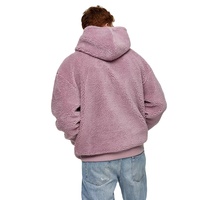 OEM/ODM Sweat à capuche surdimensionné d'hiver de haute qualité pour homme, en polaire Sherpa, avec broderie de lettres et demi-zip, vestes polaires