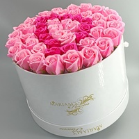 Boîtes cadeaux rondes en carton recyclé de haute qualité, personnalisées, finition mate rose, vente en gros, pour fleurs