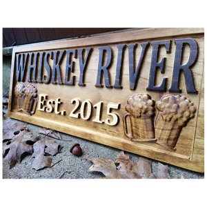 <strong>Personalized</strong> Bar <strong>Sign</strong> Rustic Home Decor Custom Carved <strong>Personalized</strong> <strong>Wood</strong> Groomsmen Gift Cabin Man Cave <strong>Sign</strong> - Product Image 1