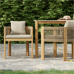 Modern Resort Balcony Furniture Luxury Rope Weaving Outdoor <strong>Patio</strong> Teak Wood Dining <strong>Table</strong> and Chair - Product Image 5