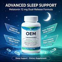 Comprimés de mélatonine 12 mg à libération double, comprimés à libération prolongée, complément alimentaire pour le sommeil, 60 comprimés, comprimés pour le sommeil