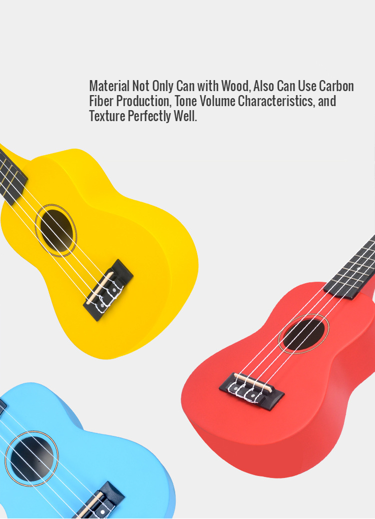 Cheap Price Ukulele 21 Inch Soprano China Kids 4 String Guitar Hawaiian Carbon Fiber Ukulele Ukelele