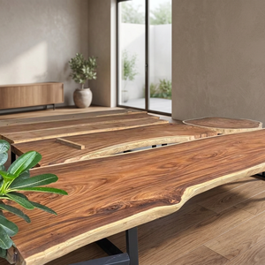 Mesa de Conferencia Art Deco de Acacia de una Sola Pieza, Color Personalizado, Mesa de Juntas de Madera Sólida Extra Grande de Lujo - Product Image 3