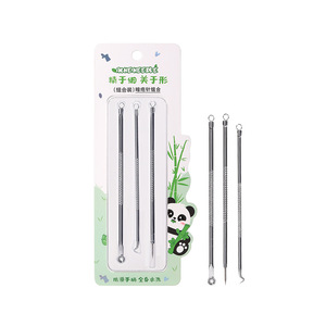 LMLTOP Kit d'aiguilles anti-acné 3 pièces en acier inoxydable, extracteur de points noirs double extrémité, outil d'extraction faciale SY556 - Product Image 5