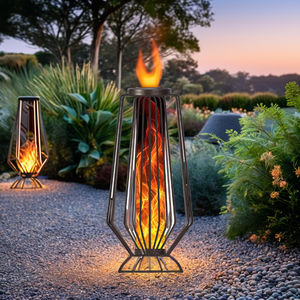 Металлические мерцающие лампы, декоративные украшения, освещение, Солнечный фонарь, мерцающее пламя и птичья клетка, домашний декор для патио - Product Image 4