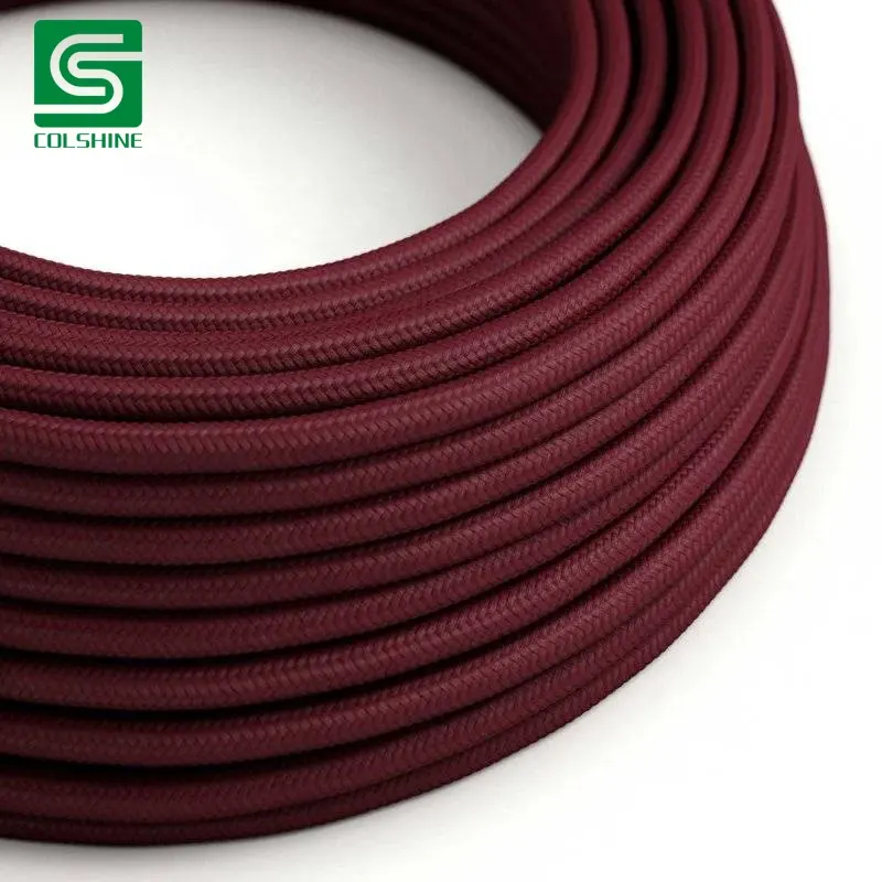 Electrical Textile Cable Vintage Cotton Cover Fabric Cable Braided Wire Round Power Cable