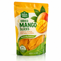 Sachet Mylar personnalisé imprimé ZA Pack de 3,5 g pour tranches de mangue séchées, pochette à fenêtre verticale pour l'emballage de snacks aux fruits