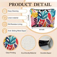 Trousse de Maquillage Florale Abstraite Colorée Tendance Maximaliste, Sacs Cosmétiques Funky à Fleurs Tropicales pour Femmes, Fermeture Éclair Botanique Éclectique