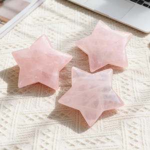 Étoile en cristal de haute qualité sculptée pour la décoration, outil de méditation, artisanat en cristal, vente en gros de pierres de quartz rose en vrac - Product Image 3