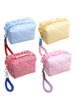 Trousse de maquillage chaude et douce, sac de rangement portable à fermeture éclair de grande capacité, sac de rangement de maquillage moelleux matelassé personnalisé, vente en gros