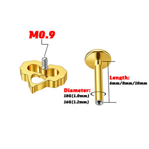 Pendientes <span class=keywords><strong>de</strong></span> <span class=keywords><strong>Titanio</strong></span> ASTM F136 para Mujer, Joyería <span class=keywords><strong>de</strong></span> Perforación con Rosca Interna, Pendientes <span class=keywords><strong>de</strong></span> <span class=keywords><strong>Titanio</strong></span> <span class=keywords><strong>Puro</strong></span> G23, Marca Rui Qian - Product Image 2