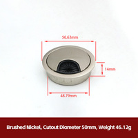 Passe-câble rond moderne en alliage de zinc, durable, noir, blanc, argent, pour bureau et ordinateur