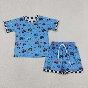 Conjuntos de Ropa de Verano para Bebés Niños, Camiseta y Pantalones Cortos con Diseño de Camión, Estilo Casual, Nuevos Modelos - Product Image 4
