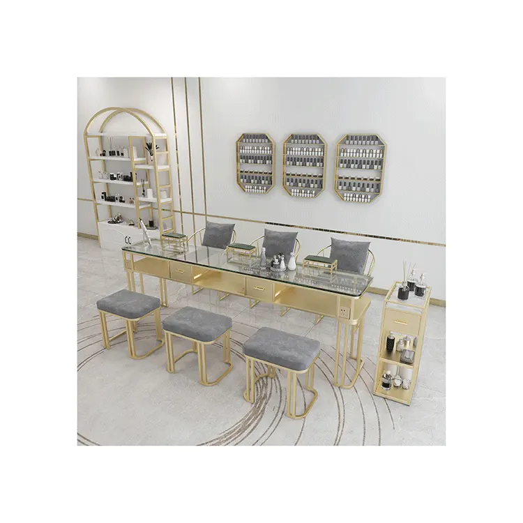 Salon Hot Sale High Quality Modern Furniture Salon Furniture Single Layer Glass Manicure Table