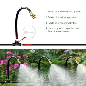 Kit d'irrigation par micro-pulvérisation 10M, connecteurs en laiton, raccord rapide, système d'arrosage extérieur pour jardin, flexible, installation facile - Product Image 2