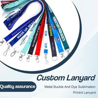 Cordón de poliéster personalizado con hebilla de seguridad desprendible para tarjetero de identificación, correa para el cuello con gancho de langosta de metal blanco
