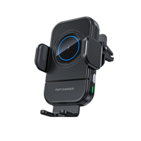 Chargeur de voiture sans fil magnétique à induction à trois axes professionnel Meskey CW36, PD 3.0, 15W, charge rapide, type-C, matériau ABS