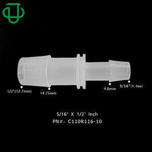 <b>PP</b> Plastic Push To Connect Straight Through Two Way Connector Silver Matte Barbed Male Gas Liquid Universal C102 116 - Product Image 4