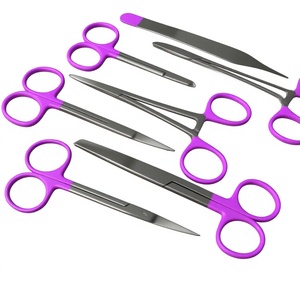 Kit d'instruments chirurgicaux manuels en acier de haute qualité, 7 pièces, Classe II, pour interventions chirurgicales mineures, avec poignée, pour chirurgie générale, OEM accepté - Product Image 1