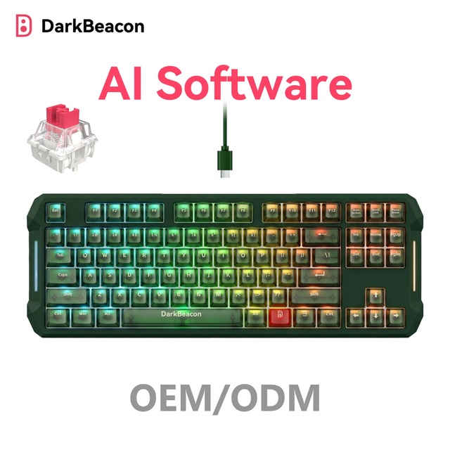 Flux 87 Green Wired Mechanical Hall Effect Magnetic Switch TKL Rapid Trigger 8K Polling RGB USB-C AI ANSI Gaming Keyboard
