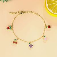 Zomercollectie Op Maat Gemaakt Messing 18K Verguld Mini Fruit CZ Ecologisch Trendy ROHS Gecertificeerde Armband Mode Charm