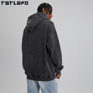 Tùy Chỉnh Sang Trọng Mùa Đông Thêu Quá Khổ Rửa Axit Drop Shoulder 500 GSM Nặng Faded Cổ Điển Cắt Boxy Cotton Hữu Cơ - Product Image 6