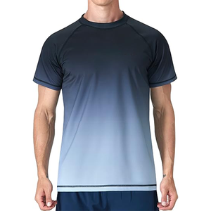 US Size Custom Silk Screen Printed Woven Fabric <strong>Swim</strong> <strong>Shirts</strong> UPF 50+ Sun Protection Quick Dry SPF Rash Outdoor Beach <strong>T</strong> <strong>Shirts</strong> - Product Image 2