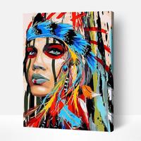 Peinture par numéros de femme, Portrait, peinture à l'huile par nombres, dessin sur toile, océan, cadeau artistique, DIY bricolage