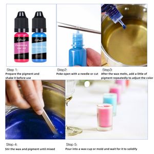30 Colors 10ml Set Liquid Candle Pigment Candle Dye for <b>soy</b> <b>wax</b> easy to use High Concentrated Colorant for DIY Candles and Soap - Product Image 4