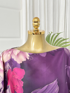 Ensemble Robe et Foulard <span class=keywords><strong>Chic</strong></span> Style <span class=keywords><strong>Bohème</strong></span> Parisien à Imprimé Floral, Robe de Vacances Oversize en Satin Élégant, Tenue de Plage Estivale pour Femme - Product Image 4