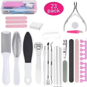 Profissional 27 em 1 Pedicure Kit Aço Inoxidável Pedicure Ferramentas Set Foot Rasp Foot Dead Skin Remover para Home & Salon Care