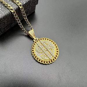 Hip Hop dólar helado diamante moneda Pvd Acero inoxidable joyería de moda fina colgantes collares 18K chapado en oro para mujeres 2024 - Product Image 5