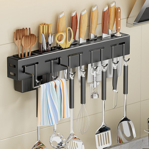 Wholesale wall mounted kitchen knife rack organizer cooking tools rack shelf Chopsticks/Spoon storage holders kitchen racks