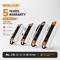 Transformador de Iluminación LED MINJON para Exteriores, 400W, 12V, con Certificación CE, 5 Años de Garantía, AC-DC,  IP67 Impermeable, 93% Autorefrigeración