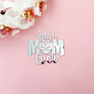 Nouveau Topper de Gâteau en Acrylique Style Ins 2026 Joyeuse Fête des Mères Meilleure <span class=keywords><strong>Maman</strong></span> de Tous les Temps Ornement Latéral Fleur Cupcake Fournitures de Décoration de Gâteaux - Product Image 4