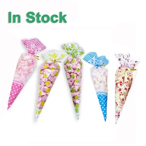 Printed OPP CPP Cellophane Cone Shaped Plastic Sweets Popcorn Sleeve Pastry Icing Piping Cake Decorating Bags