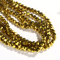 Perles de cristal 4mm 6mm 8mm 10mm, perles de verre rondes facettées électro-plaquées pour la fabrication de bracelets, bijoux DIY, vente en gros